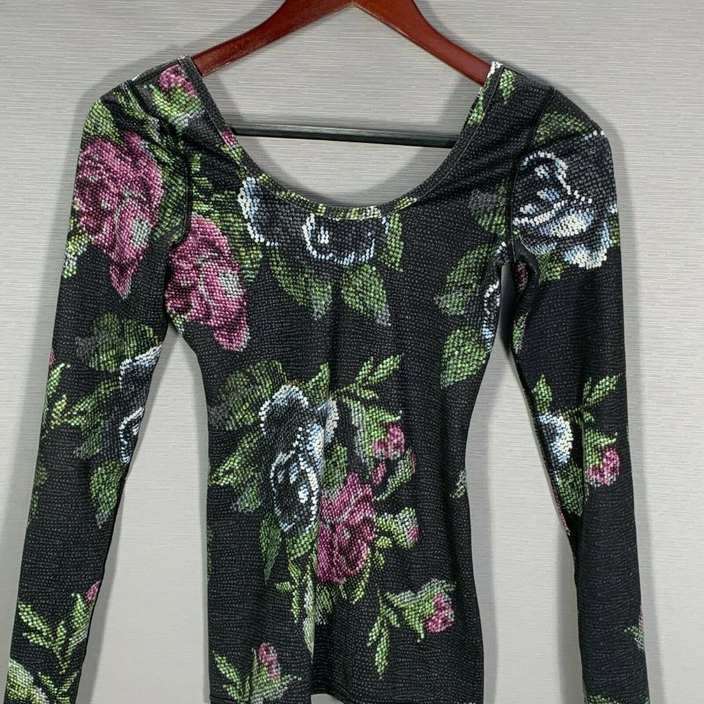 Lululemon Athletica Top Women 4 Small Garden Party Scoop Back Long Sleeve Floral